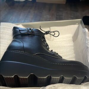 Black Leather Platform Boots